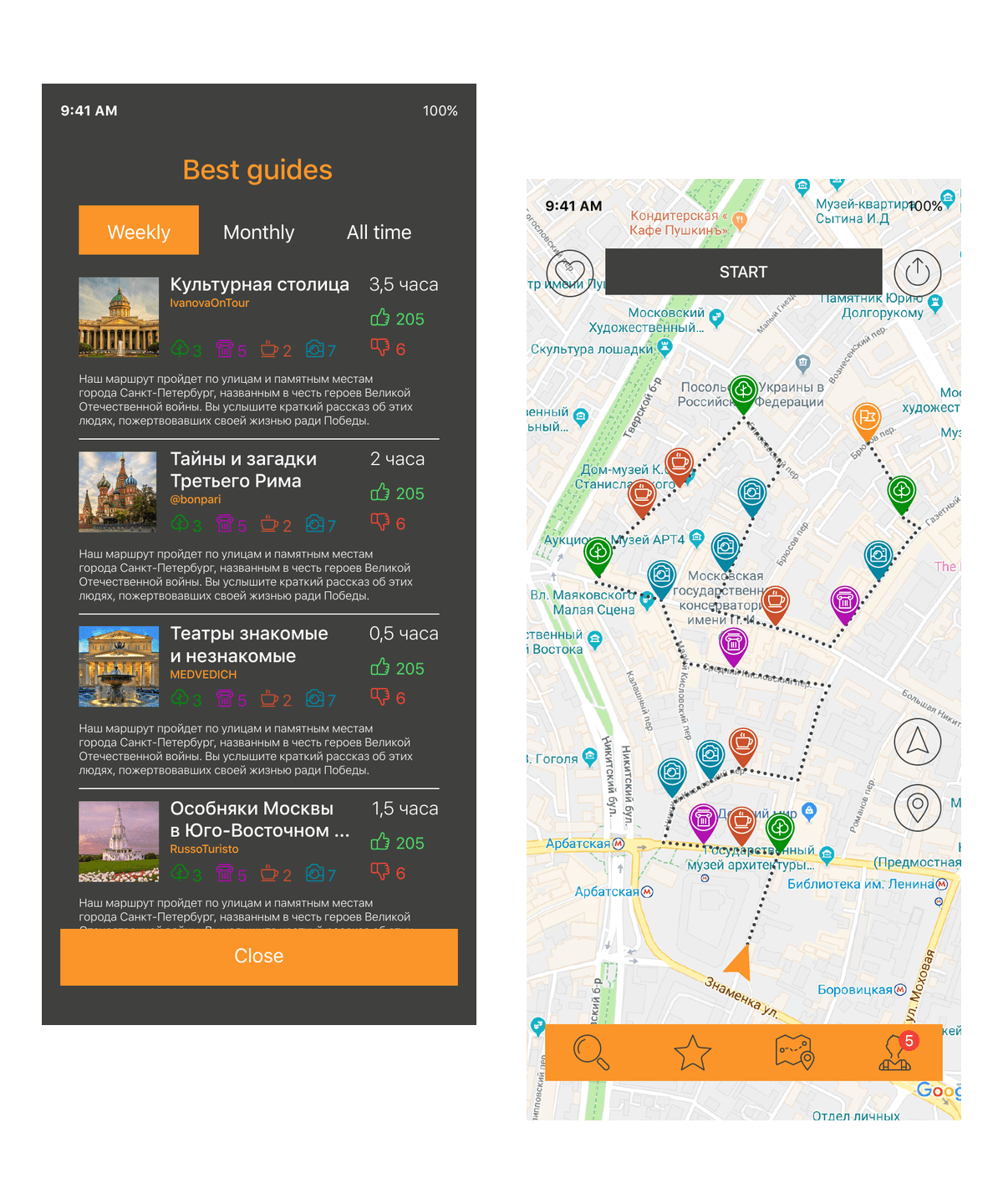 MappNgo: Test screens